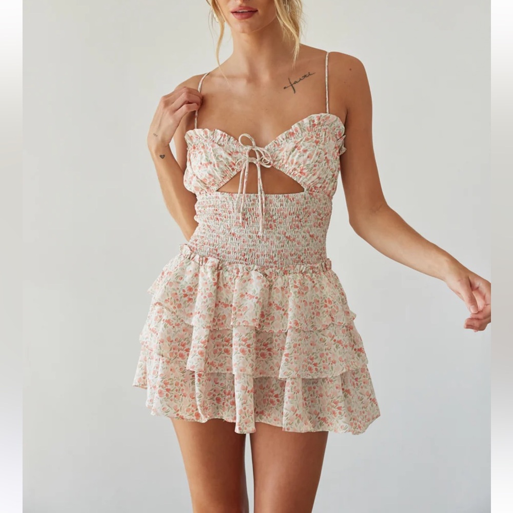Mirabelle Floral Cut Out Mini Dress